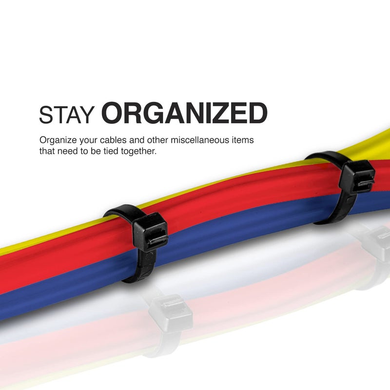 TR Industrial Multi-Purpose UV Resistant Black Cable Ties, 12 inches, 100 Pack - Image 4